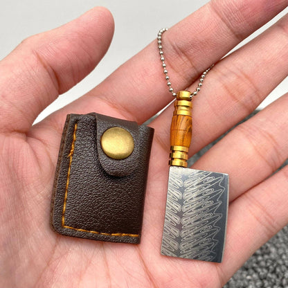 Laser Damascus Pattern Mini Portable Pocket Knife With Cover