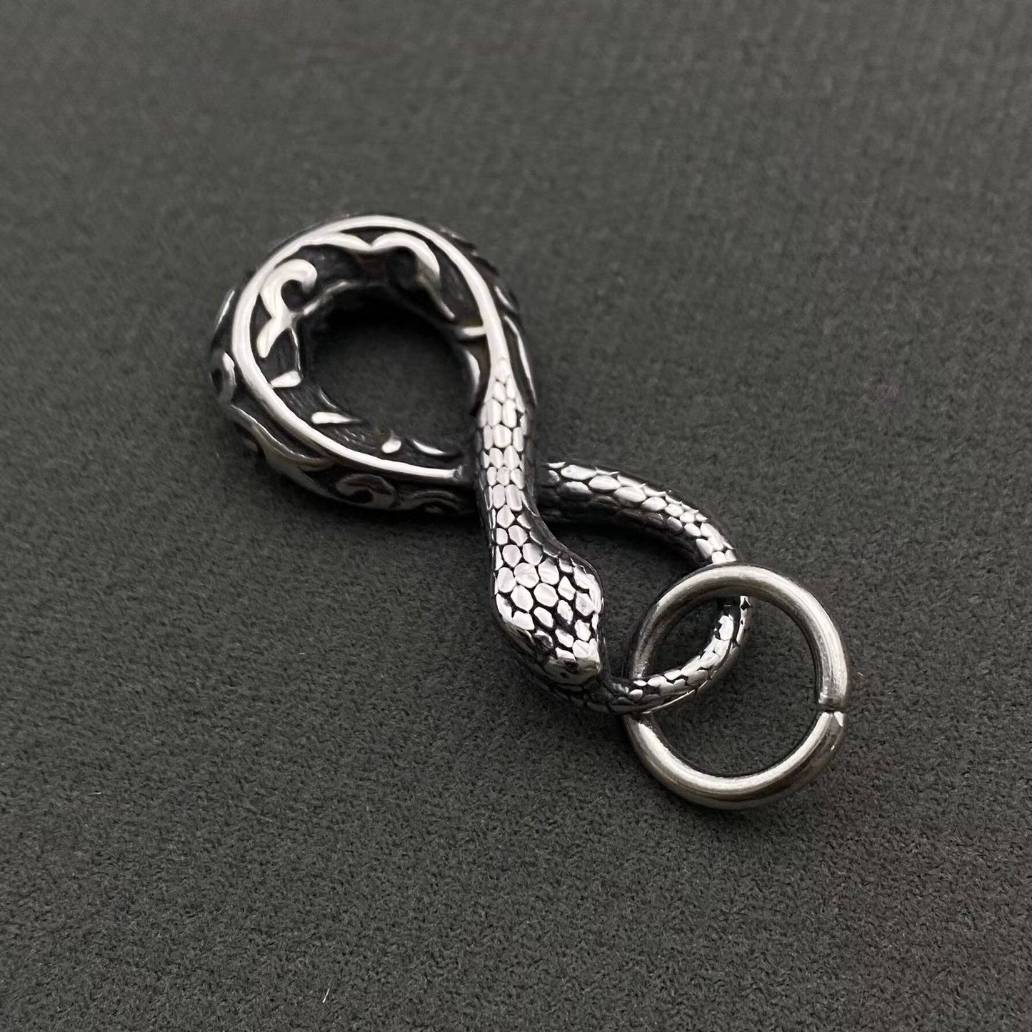 Ouroboros Stainless Steel Snake Pendant on Chain