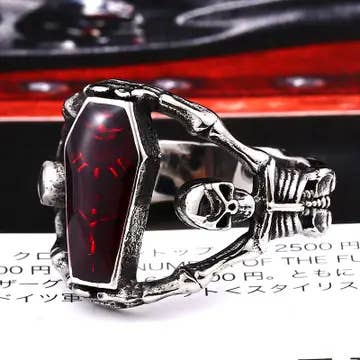Purple Vampire Coffin Ring