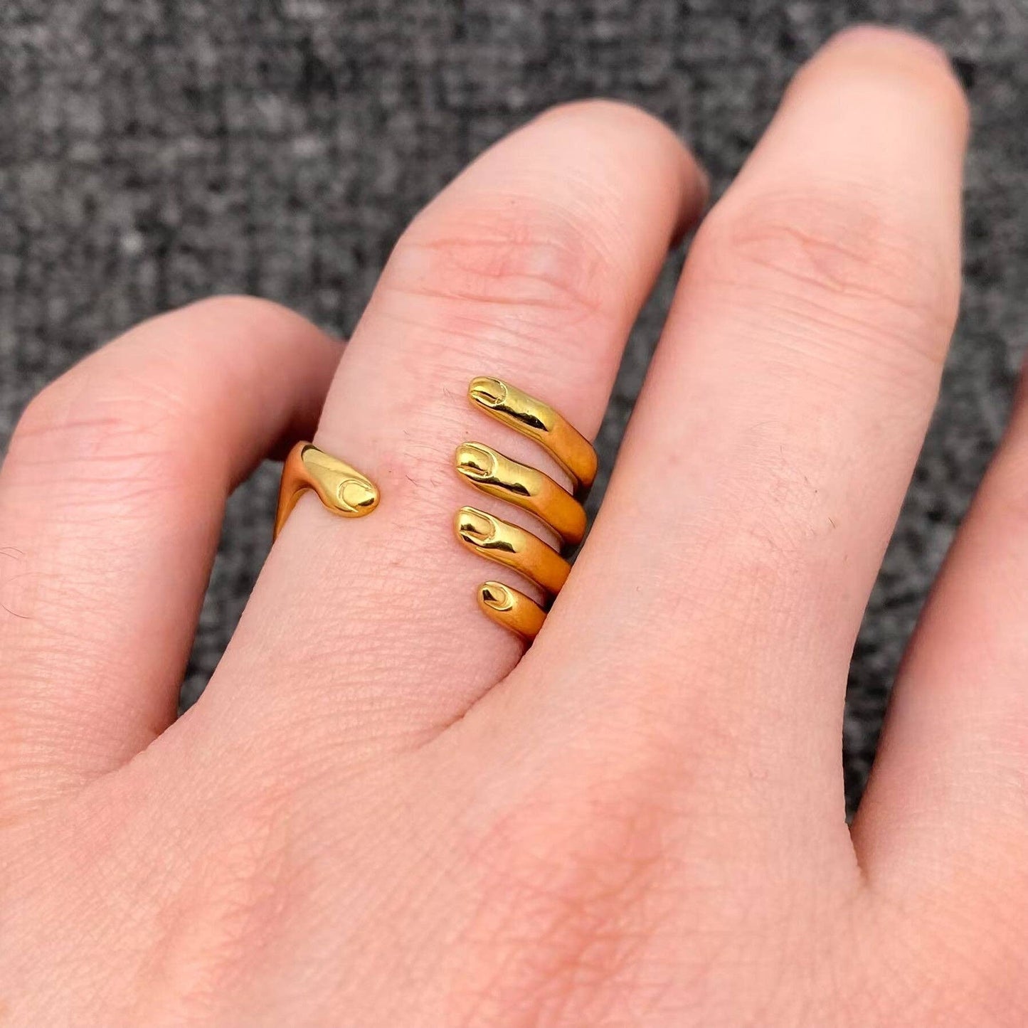 Helping Hand 18K Gold Plated Ring