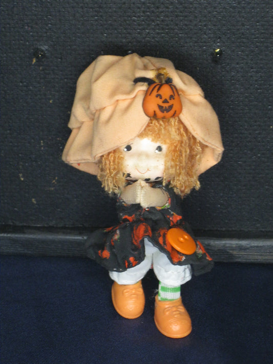 Pumpkin Spice Halloween Poppet - Upcycled Vintage Strawberry Shortcake Doll