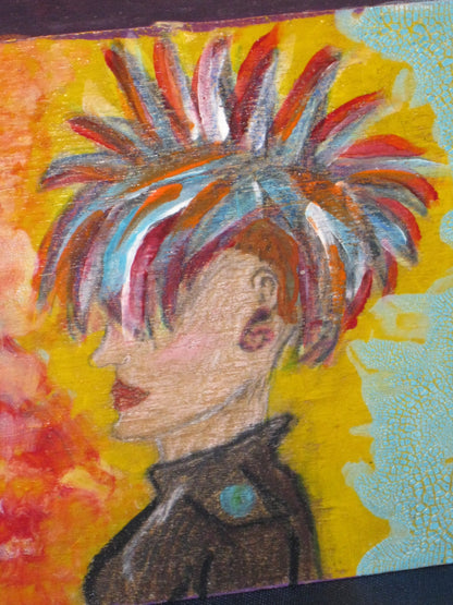 Punk Rock Girl Mini Painting
