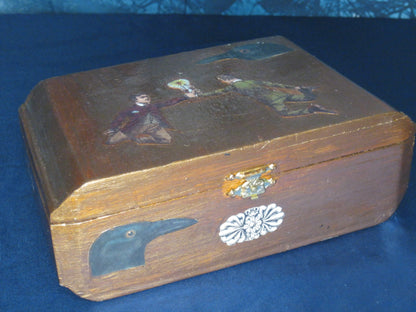 Tarot Trinket Box - Wooden Bronze Hand-Painted Victorian Dandies