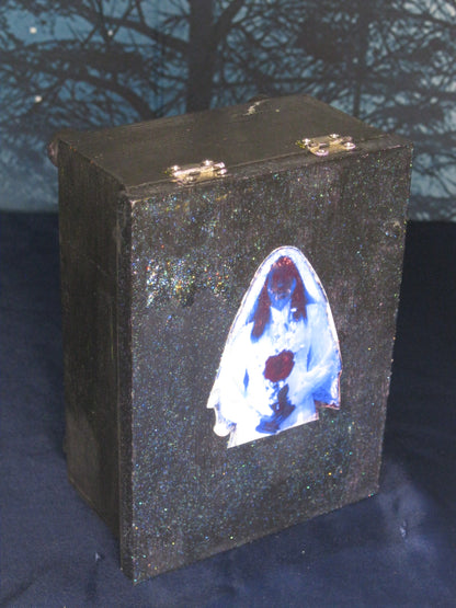 Tarot Trinket Box with Mini Drawer - Handpainted Ghost Bride