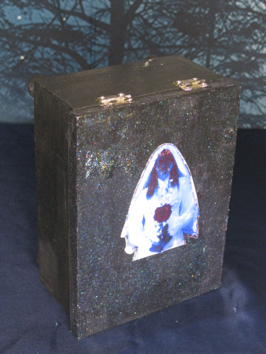 Tarot Trinket Box with Mini Drawer - Handpainted Ghost Bride