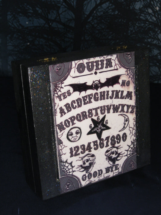 Tarot Trinket Box - Handpainted Ouija Square Box