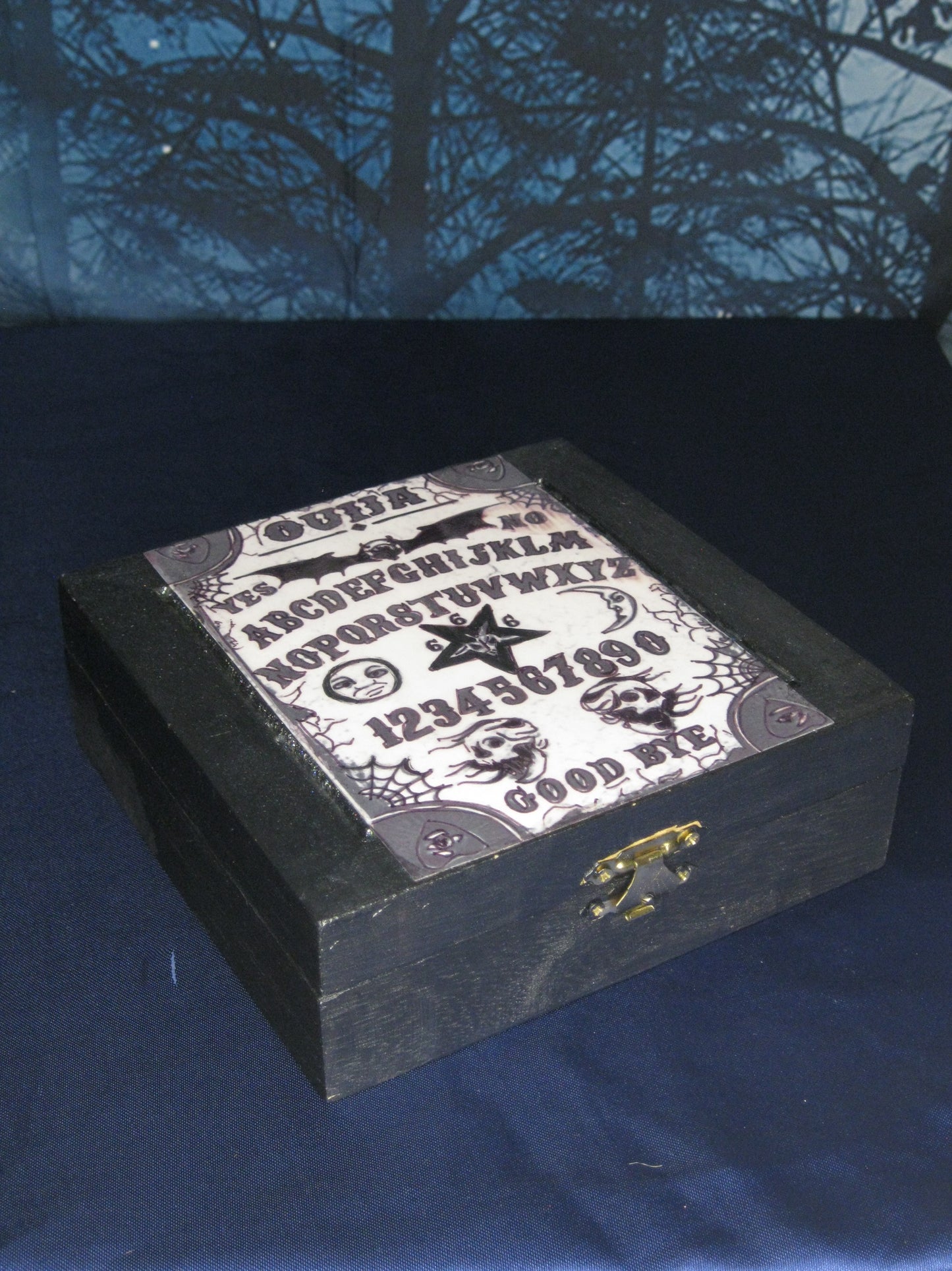 Tarot Trinket Box - Handpainted Ouija Square Box