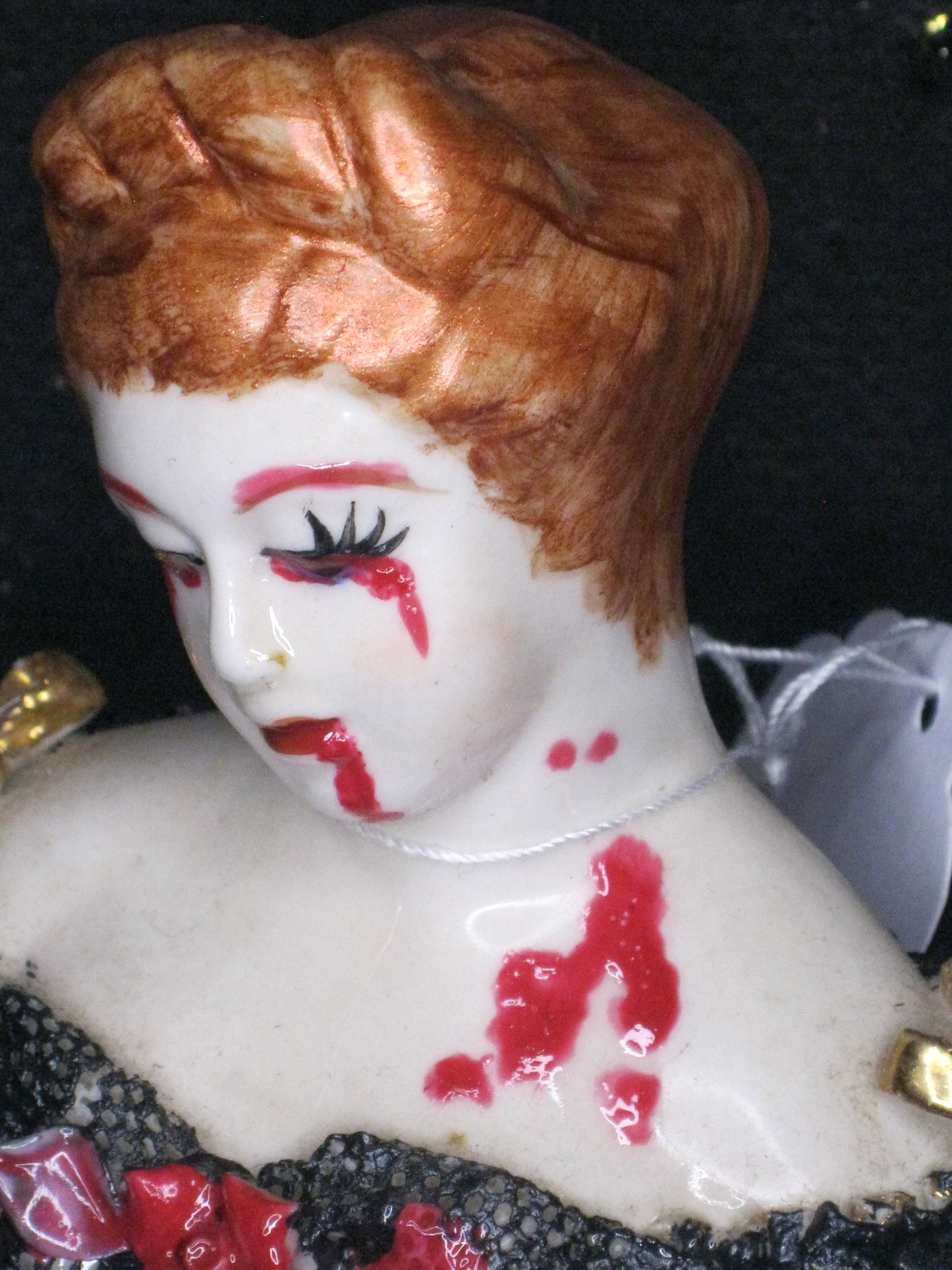 Vintage Porcelain Vampire Bust Repaint