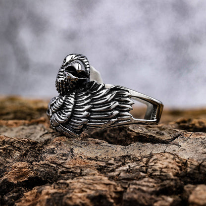 Double Raven Head Ring