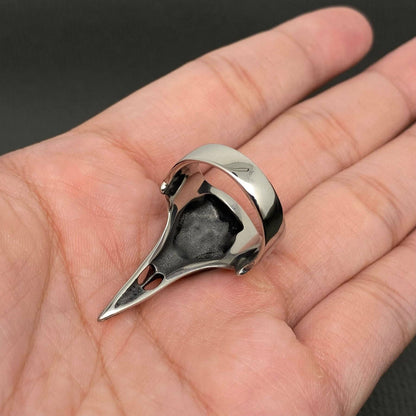 Trinity Knot Viking Celtic Crow Skull Stainless Steel Ring