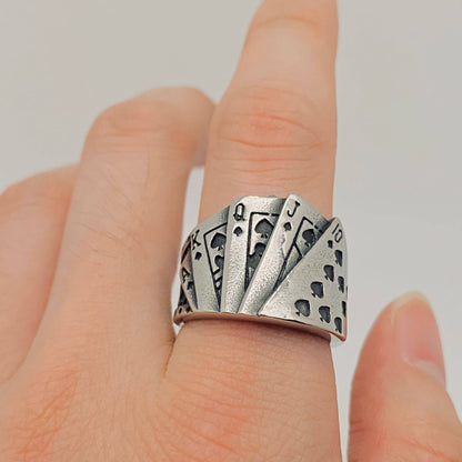 Flush Poker Stainless steel Ring