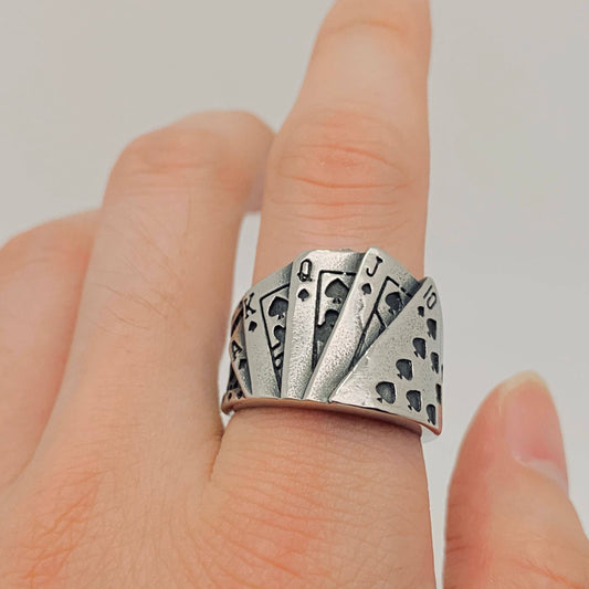 Flush Poker Stainless steel Ring
