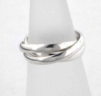 Sterling Silver 3-Band Russian Wedding Ring