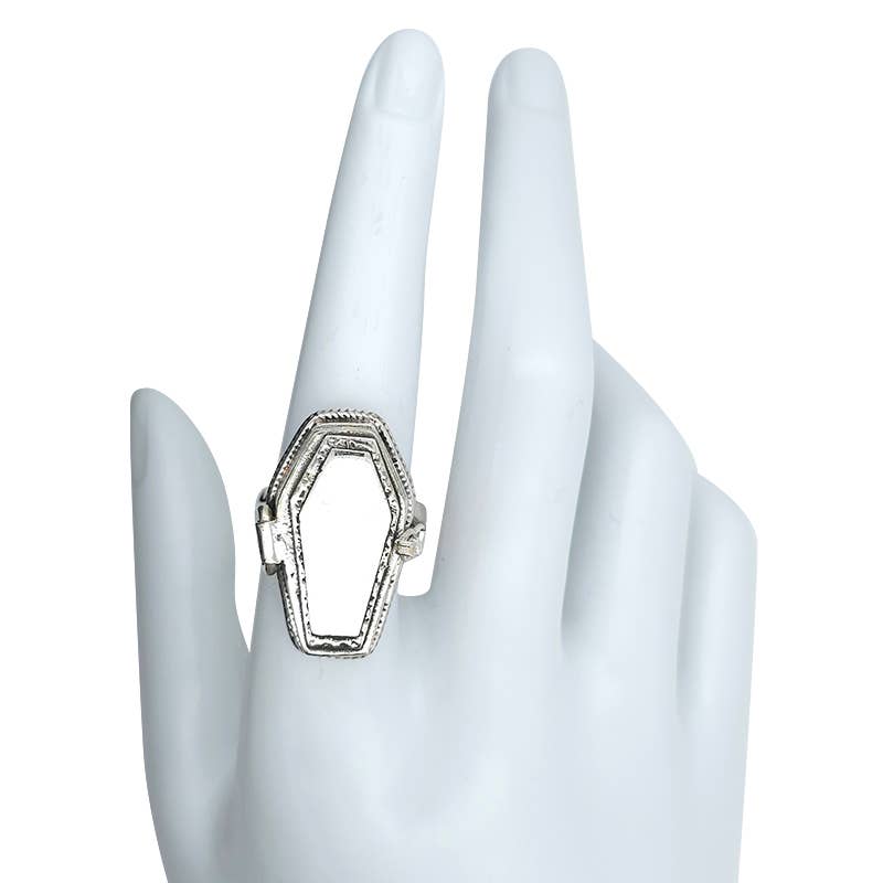 Coffin Locket/Poison Sterling Silver Ring