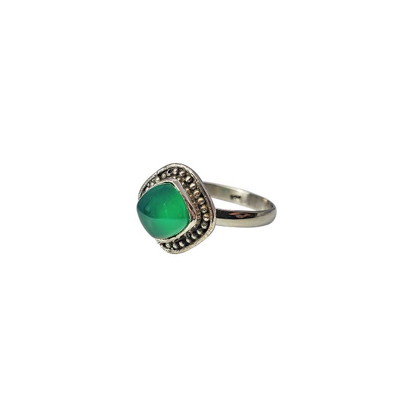 Green Onyx Sterling Silver Ring