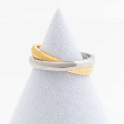 Mixed Metal Intertwined Ring ☆ 18K Gold & Stainless Steel