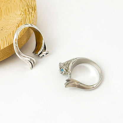 Cat Adjustable Open Ring