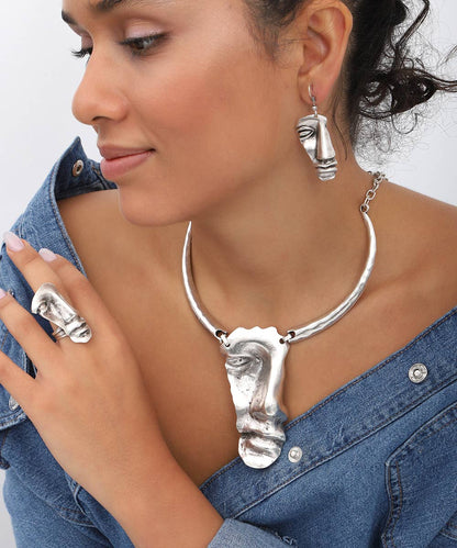 945 Turkish Silver Plated David Face ☆ Ring, Earrings or Necklace