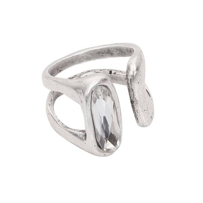 Handmade Swarovski Crystal Brass Ring ☆ 945 Silver Plate