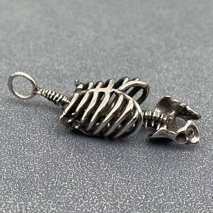 Gothic Ribcage Skeleton Charm with Chain