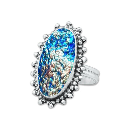 Titanium Druzy Rings – Handmade & Silver-Plated ☆ Sizes 6-10