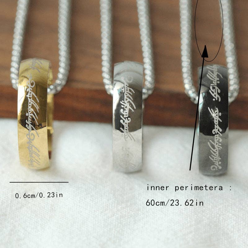 Lord of the Rings Pendant Ring with Chain Necklace