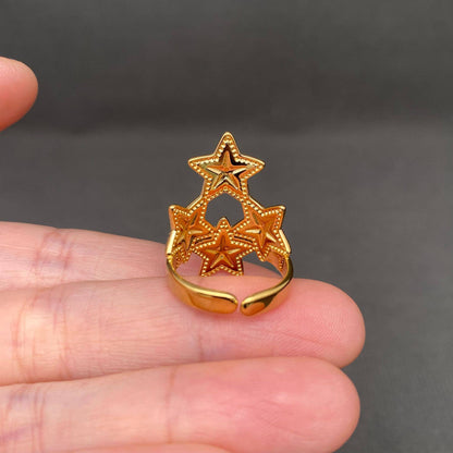 Two-tone Star 18K Gold Plated Ring