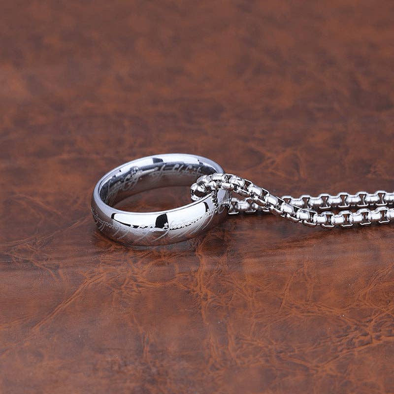 Lord of the Rings Pendant Ring with Chain Necklace