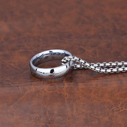 Lord of the Rings Pendant Ring with Chain Necklace