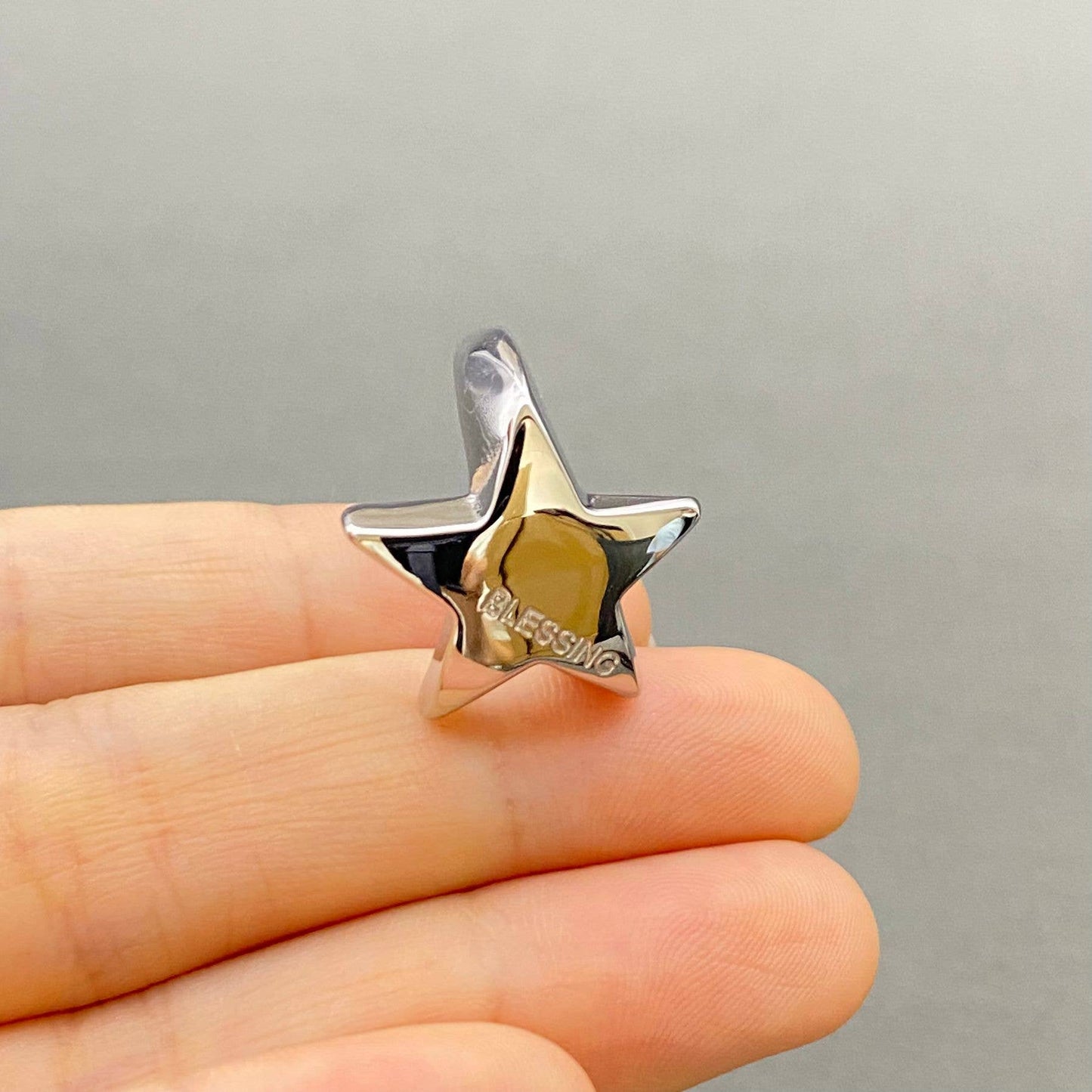 BLESSING Star 18K Gold Plated Stainless Steel Ring