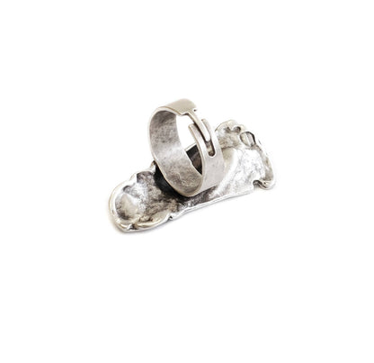 Handmade Pewter Face Profile Ring