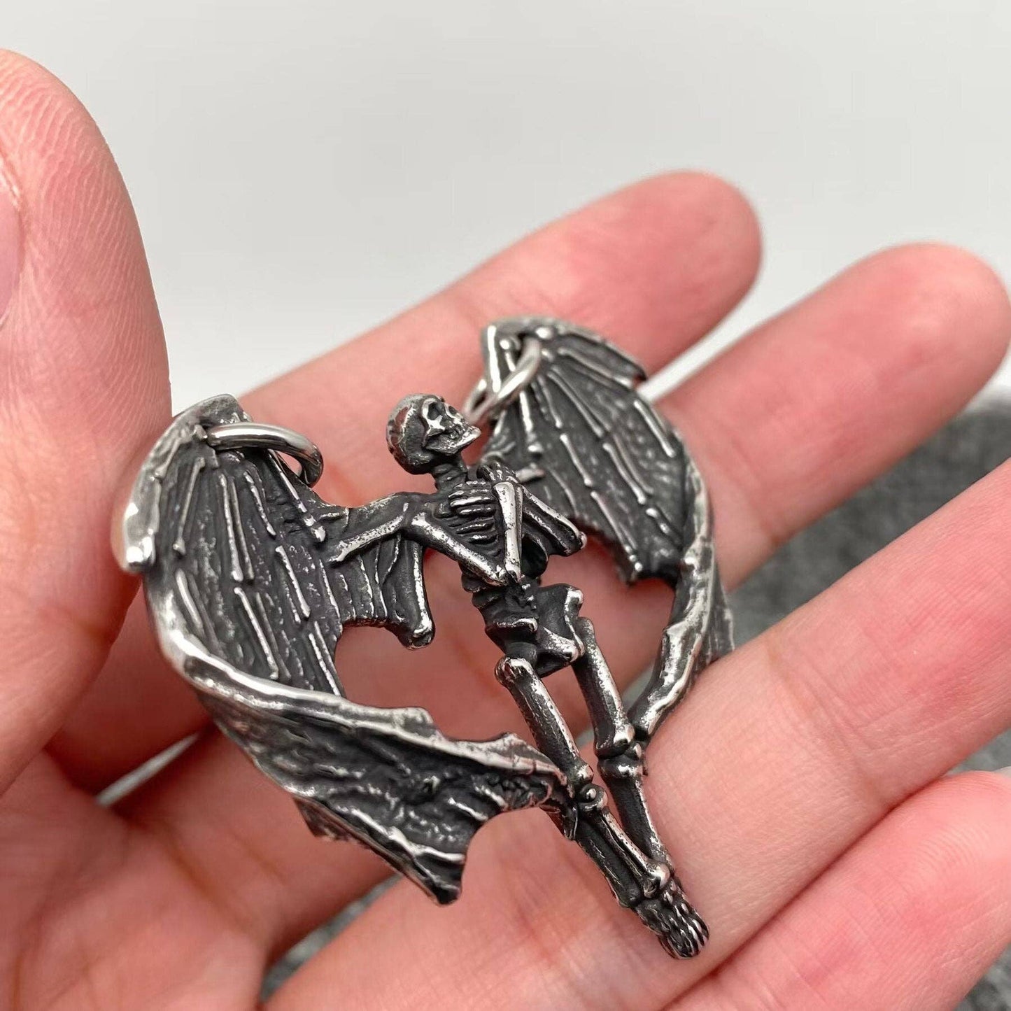 Gothic Demon Wings Charm on Chain