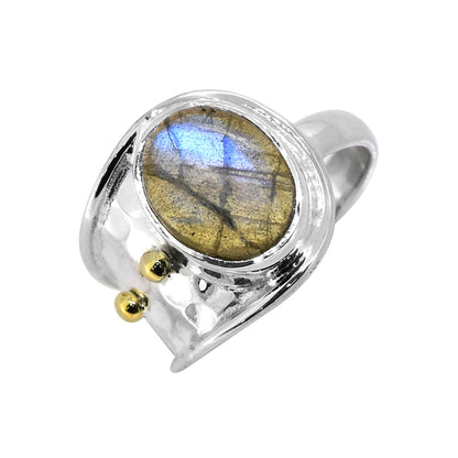 925 Sterling Silver Labradorite Gemstone Artisan Ring
