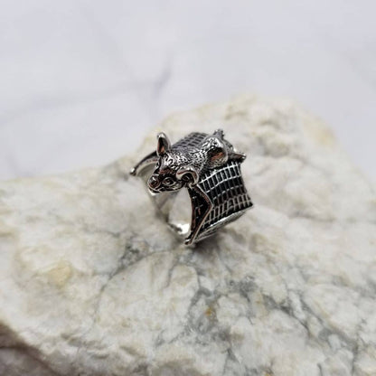 Goth Bat Ring - Adjustable