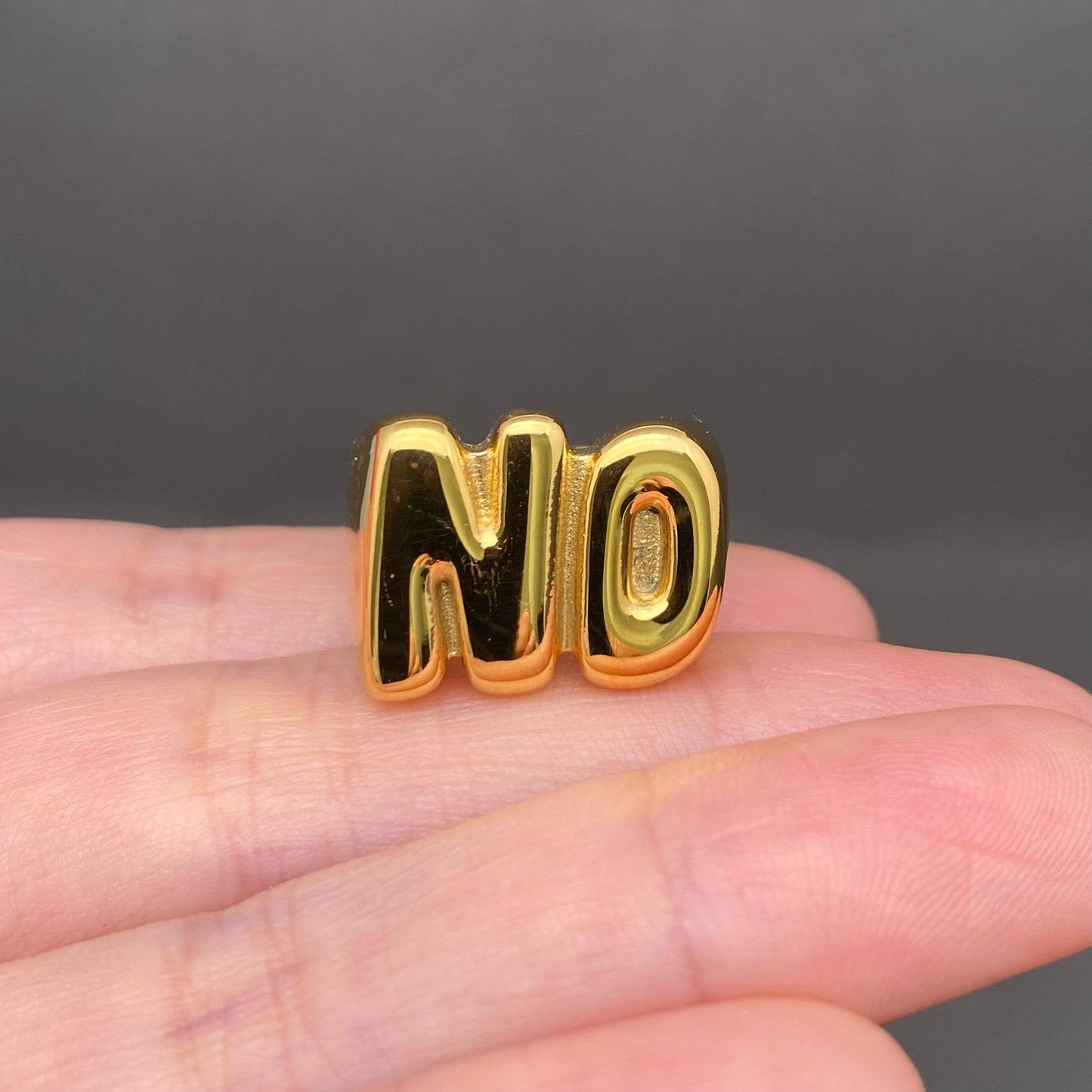 'NO' 18K Gold Plated or Stainless Steel Ring