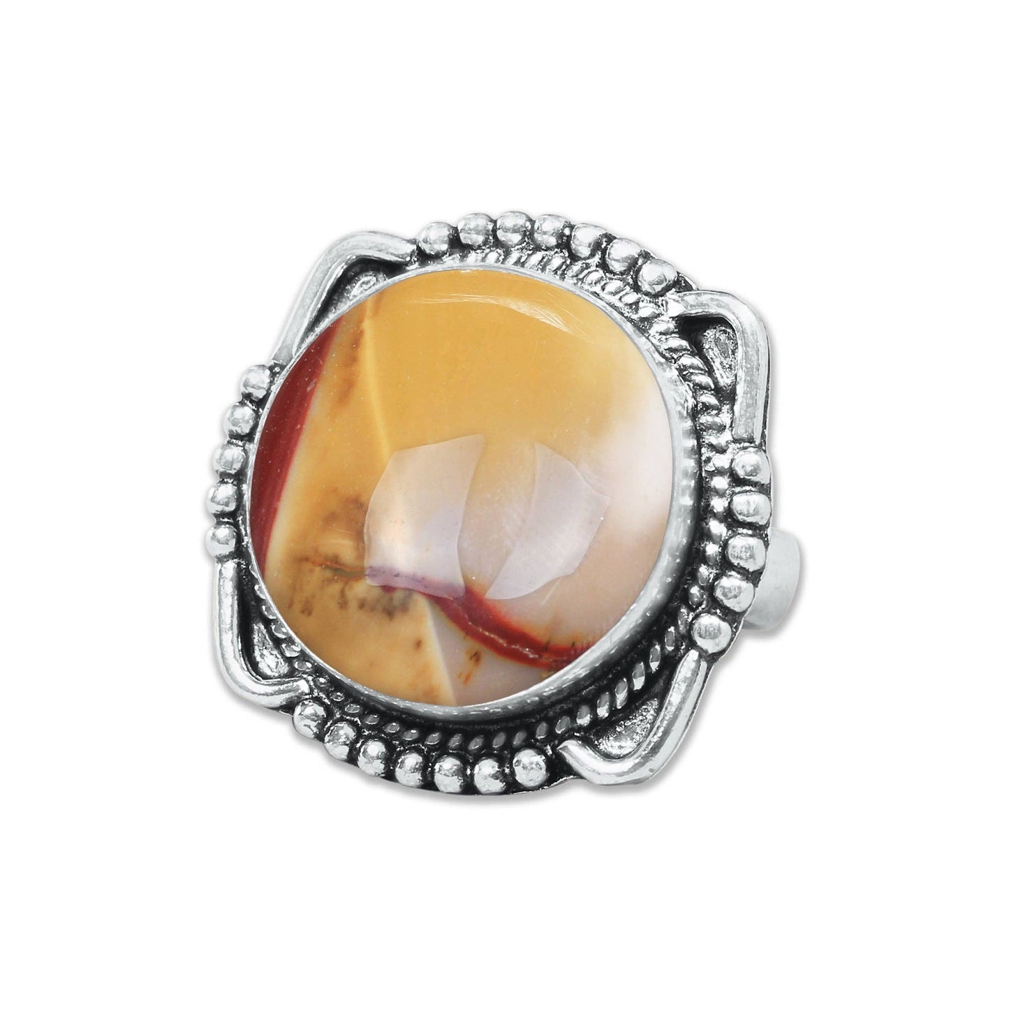 Mookaite Jasper Rings – Handmade, Silver-Plated ☆ Bold Earth Tones
