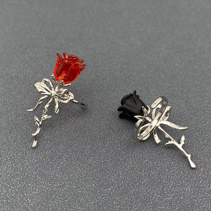 Gothic Rose Ring - Black or Red