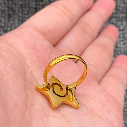 Hollow Vortex Star 18K Gold Plated S.Steel Ring