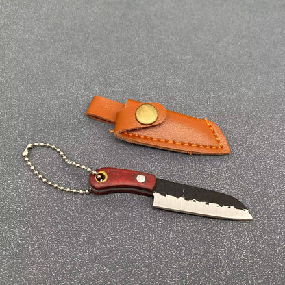 Black Enamel Mini Knife With Protective Sleeve