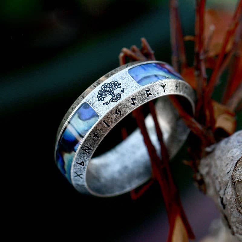 Viking Style Distressed Letter Ring