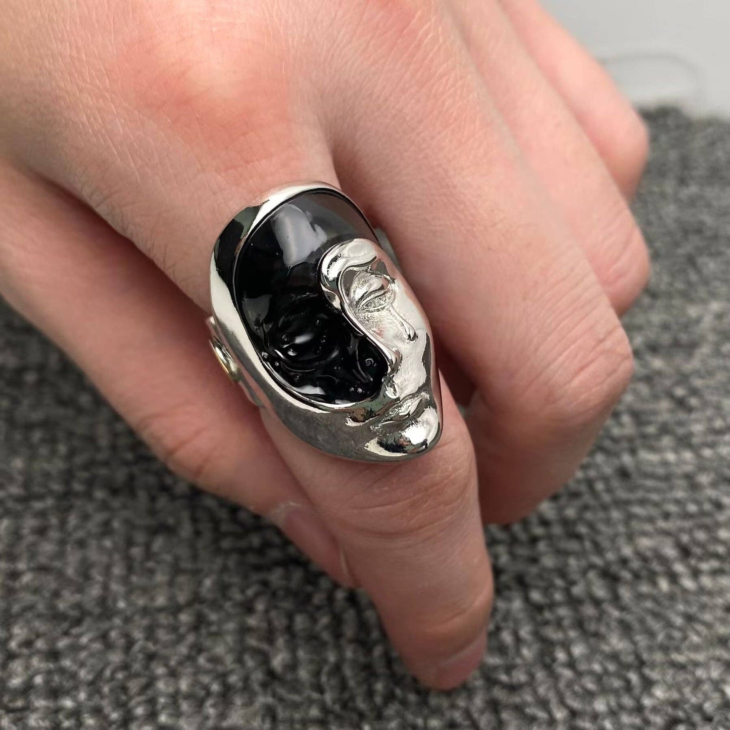 Demon and Angel Coexistence Enamel Ring