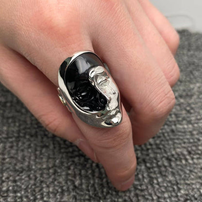 Demon and Angel Coexistence Enamel Ring