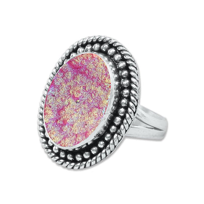 Titanium Druzy Rings – Handmade & Silver-Plated ☆ Sizes 6-10