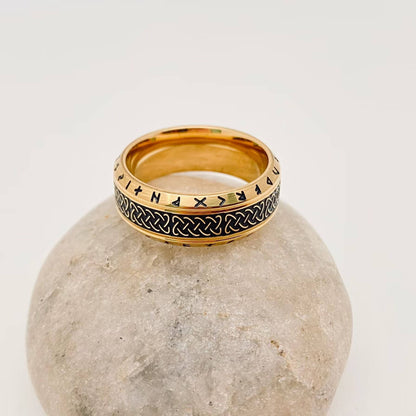 Viking Rune Celtic Knot Titanium Steel Ring