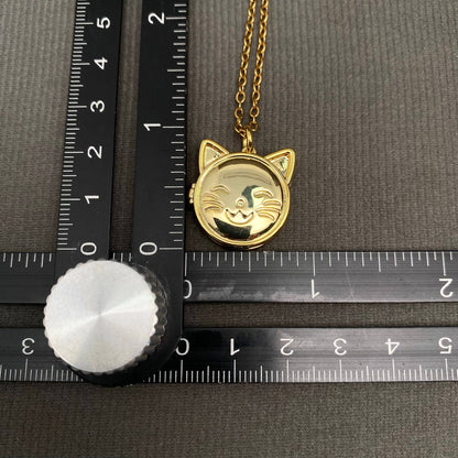 Cat Locket Charm Necklace