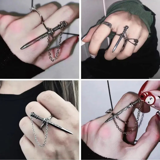 2 Piece Chained Sword Ring