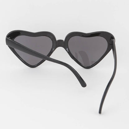Rhinestone Embedded Heart Sunglasses