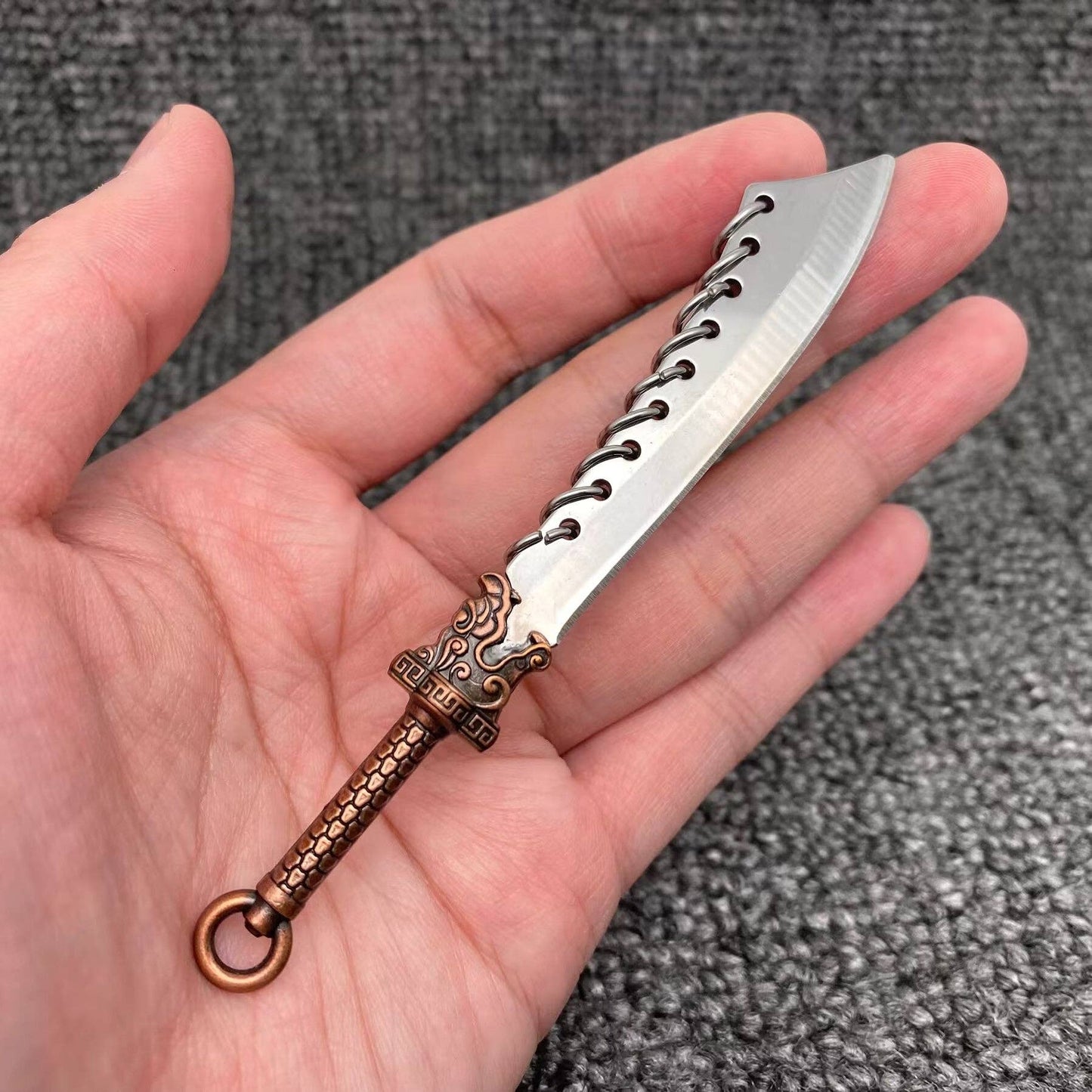 Dragon Head Mini Portable Stainless Steel Knife with Sheath Cover