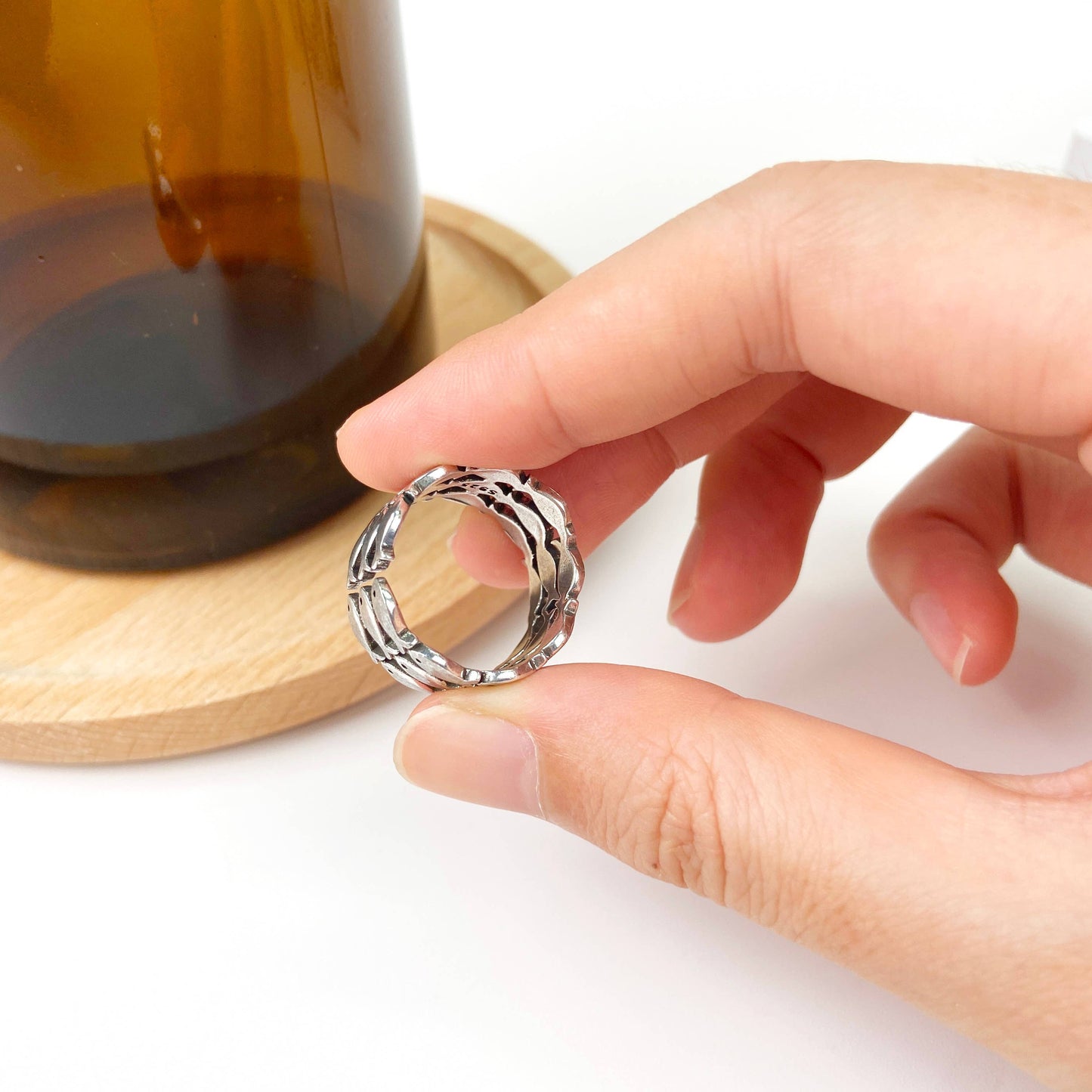 Silver Adjustable Fish Ring