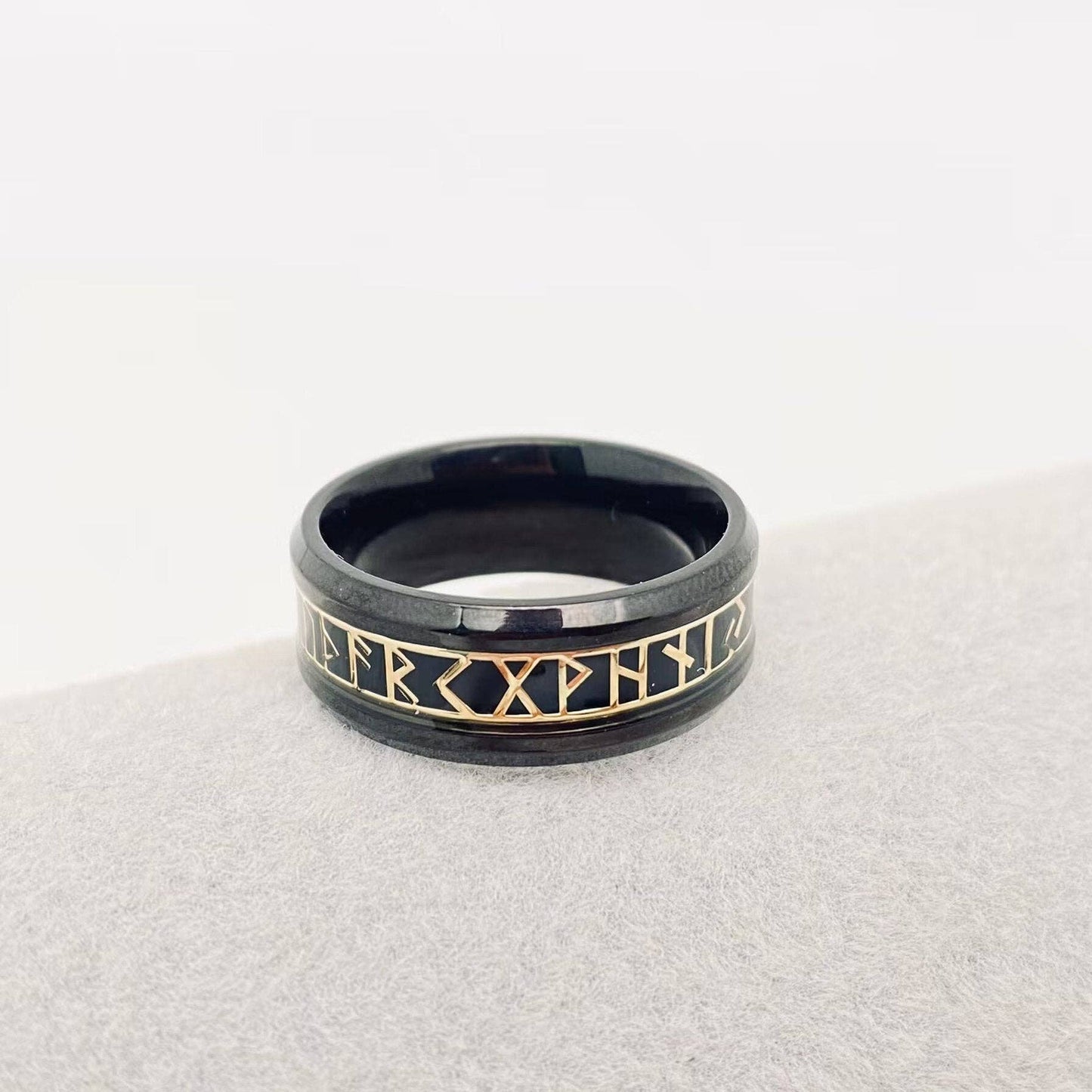 Viking Runes Titanium Steel Ring